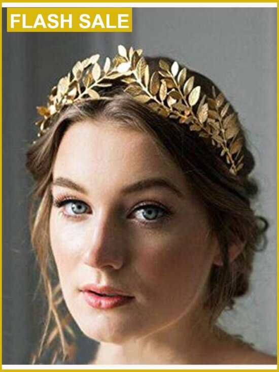Baroque Leaf Crown Headband Tiara Wedding Prom Festival Hair Accessory main image 6